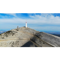 Mont Ventoux summit and weather beacon on sunny day of Marmot Tours guided road cycling holiday